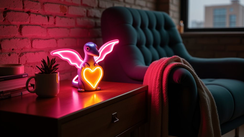 neon pterodactyl lighting display