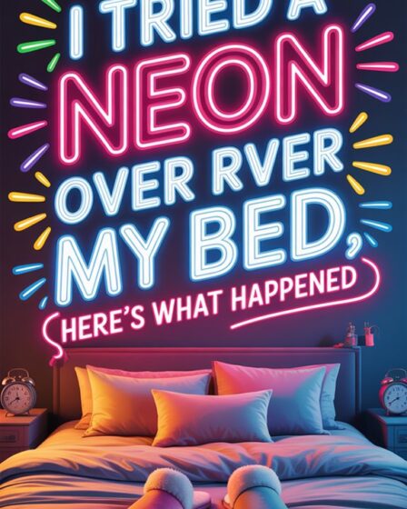 neon sign above bed