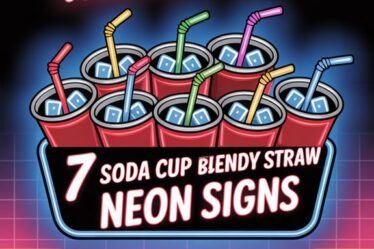 neon soda cup sign