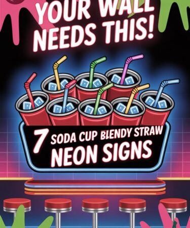 neon soda cup sign