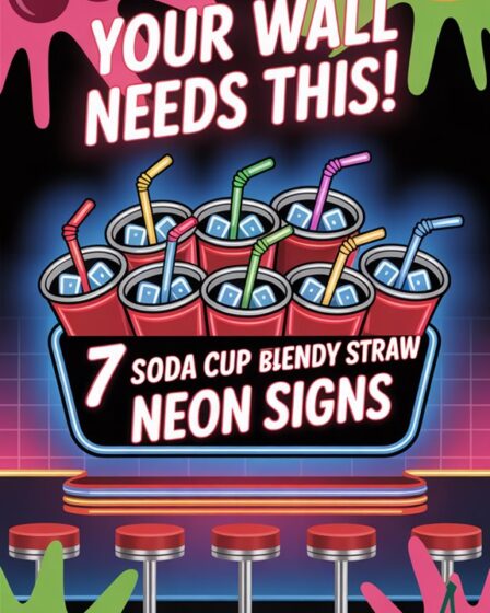 neon soda cup sign