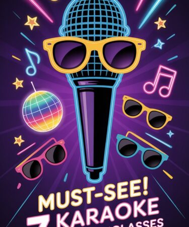 neon sunglasses karaoke mic