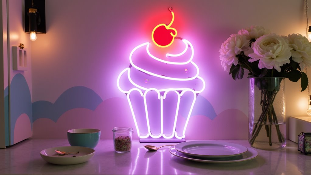 pastel cupcake neon charm