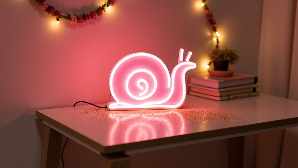 pink snail glowing path