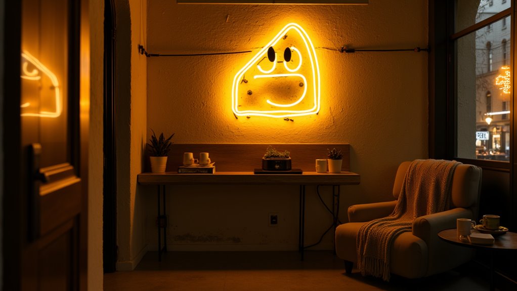 playful cheese wedge neon