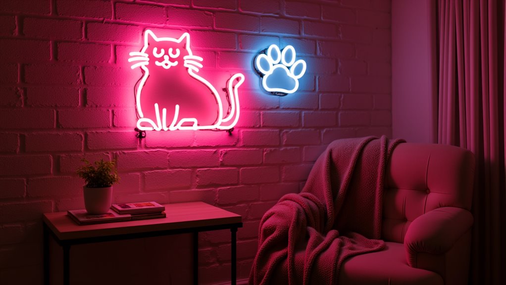 playful neon cat accent