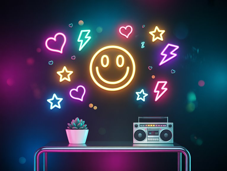 playful neon icon decor b6btr playful neon icon decor