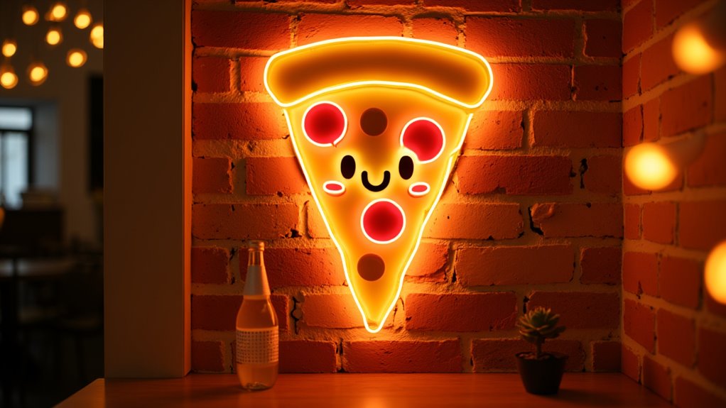 playful neon pizza decor ktt8p playful neon pizza decor
