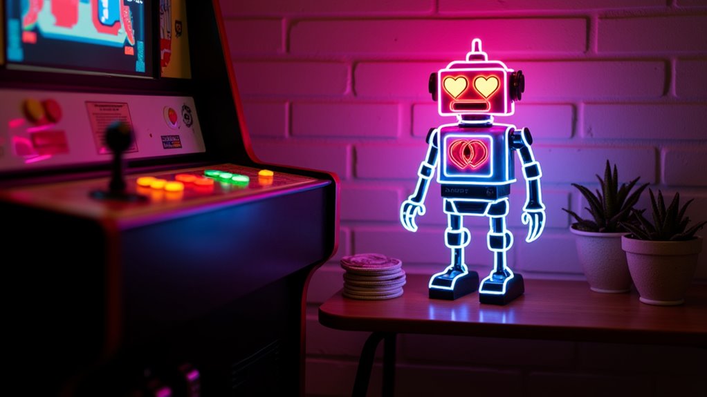 retro neon arcade robot 0eb7d retro neon arcade robot