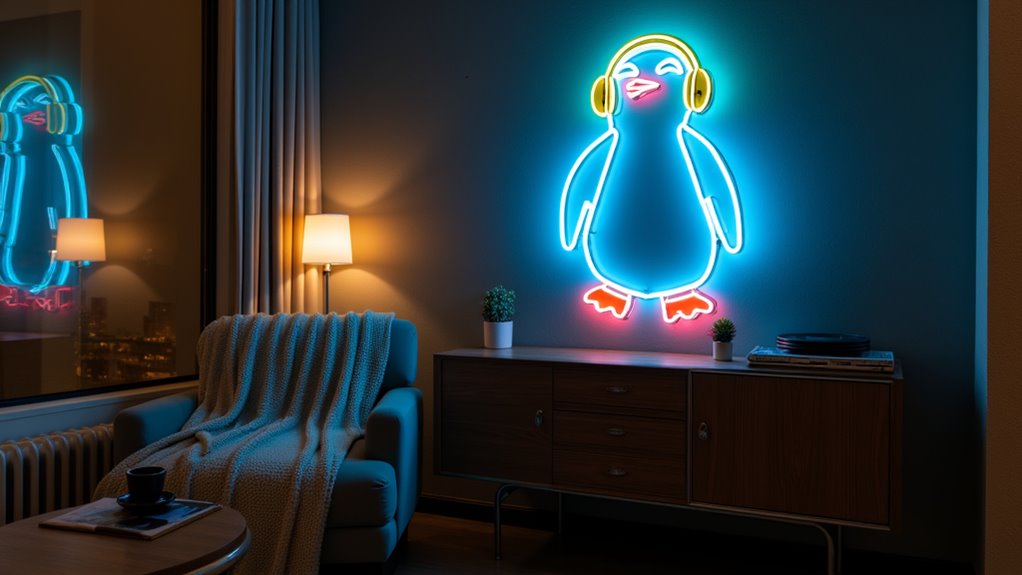 retro penguin neon sign wehze retro penguin neon sign