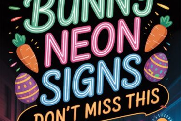 seven bunny neon signs