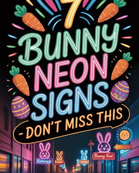 seven bunny neon signs