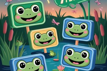 seven smiling frog neon signs