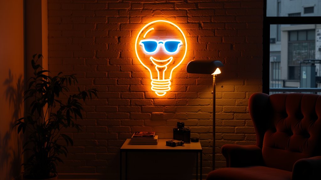 stylish playful neon lighting