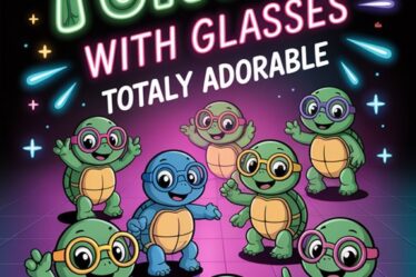 tiny turtle glasses neon