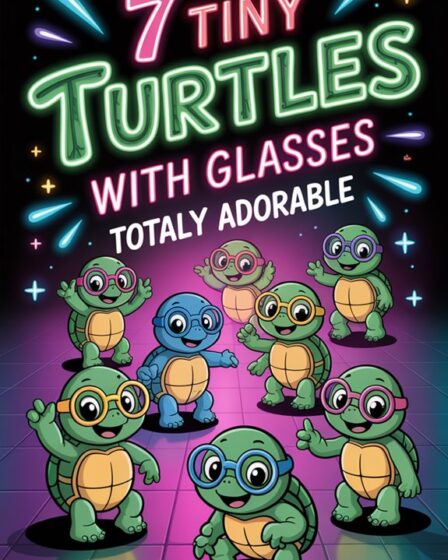 tiny turtle glasses neon