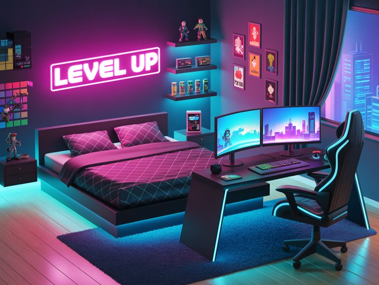 vibrant neon gaming sanctuary ww7fb vibrant neon gaming sanctuary