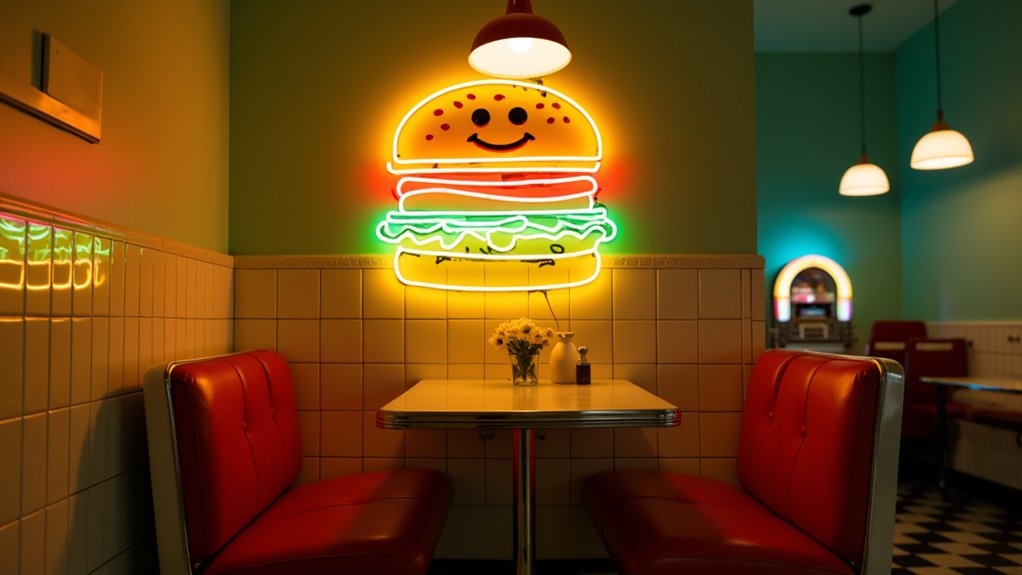 vintage neon burger sign 3pj80 vintage neon burger sign