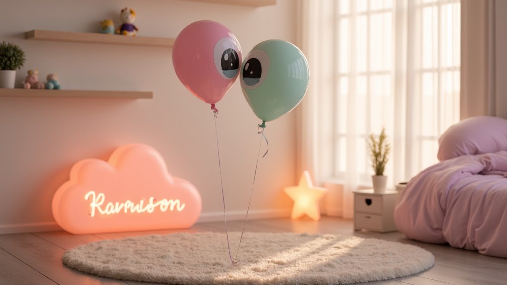 whimsical pastel balloon decor